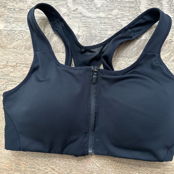 (3) THREE Nike DRI-Fit Shape Support Zip Front Padded Sports Bra Black medium - Picture 6 of 16